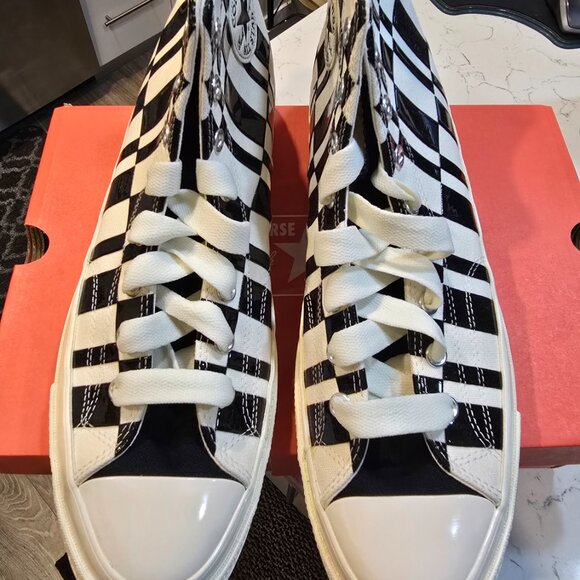 New Converse Chuck 70 Checkered Pattern shoes - Egret (A08764C) Mens Size 13 HTF - Picture 4 of 14